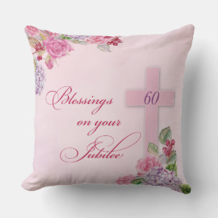 Coussin 60e anniversaire de la vie religieuse Nonne cathol
