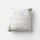 Coussin 60th Wedding Anniversary Greenery Floral (Recto)