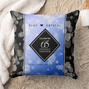 Coussin 65e anniversaire de l'élégant Mariage Blue Sapphir