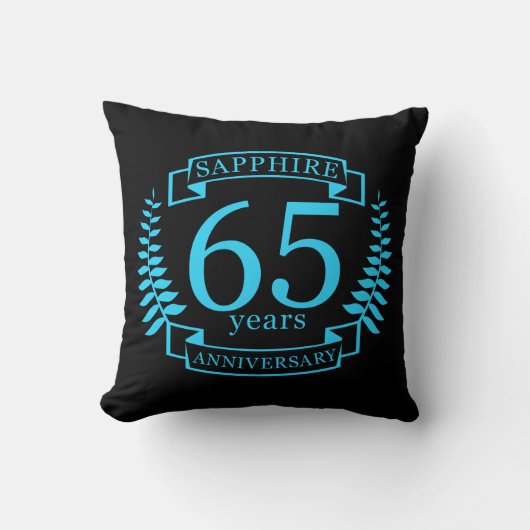 Coussin 65e ANNIVERSAIRE Mariage SAPPHIRE (Recto)