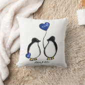 Coussin 65e mariage de cadeau de pingouin (Couverture)