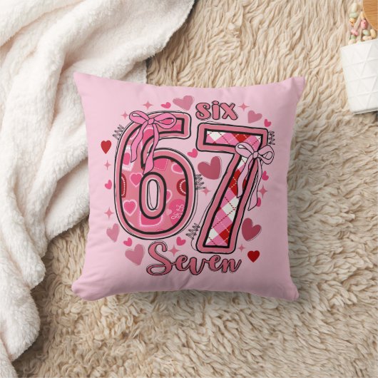 Coussin 6 7 Six Seven Meme Trend Tween Teen Girls (Couverture)