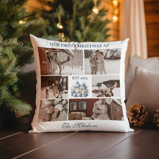 Coussin 6 Photos Premier Noël ensemble