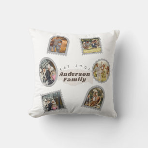 Coussin 6 Six Photo Moderne Élégant Collage Famille Amour