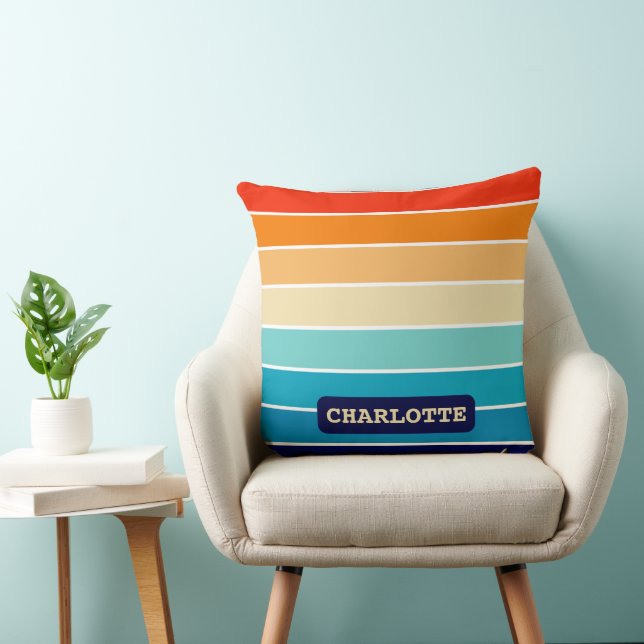 Coussin 70s Rainbow Stripes (Chaise)