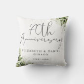 Coussin 70th Wedding Anniversary Greenery Floral (Verso)