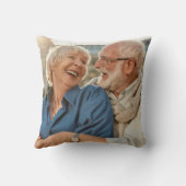 Coussin 70th Wedding Anniversary Greenery Floral Photo (Verso)