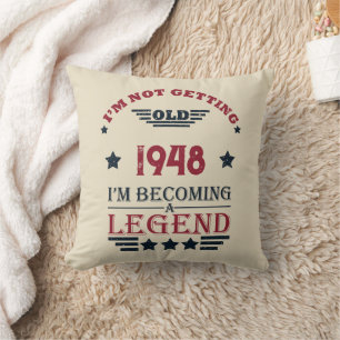 Coussin 75e anniversaire vintage personnalisé