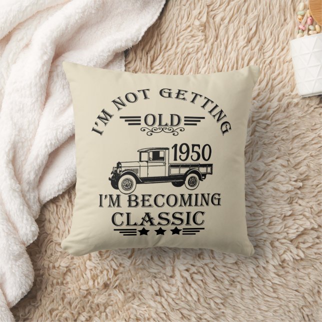 Coussin 75e anniversaire vintage personnalisé (Couverture)