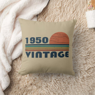 Coussin 75e anniversaire vintage personnalisé
