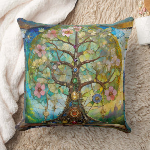 Coussin 7 Chakra Fleurissant Arbre De Vie