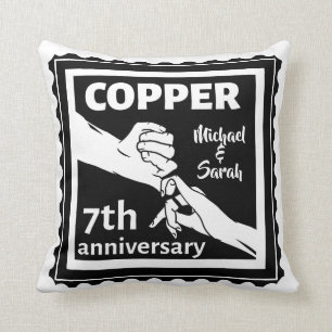 Coussin 7e anniversaire du mariage de la fonte traditionne