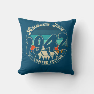 Coussin 80 ans Vieux 80ème année Vieux Anniversaire 1942