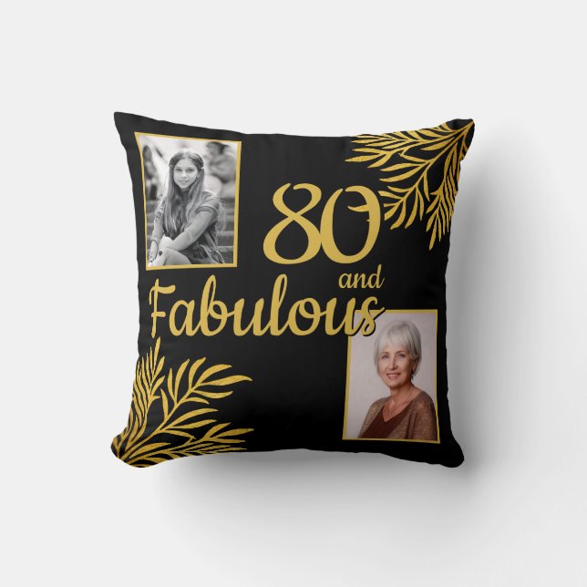 Coussin 80 et Fabulous Gold Foliage 2 Photo 80e anniversai (Recto)