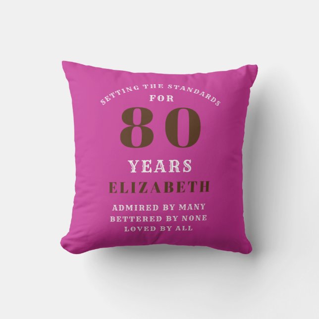 Coussin 80e anniversaire Normes d'établissement Ajouter vo (Recto)