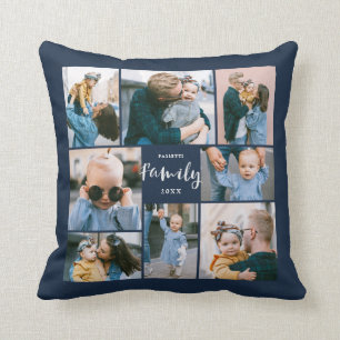 Coussin 8 Collage photo Famille moderne personnalisée Ma