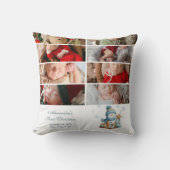 Coussin 8 Photo Annonce de naissance pour le premier Noël (Recto)