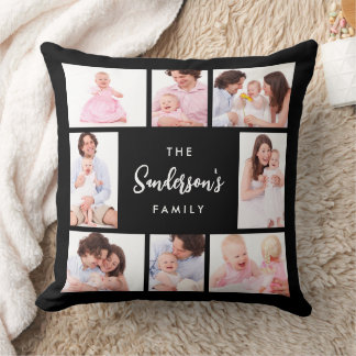 Coussin 8 Sections Family Photo in Black Frame