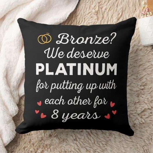 Coussin 8ème anniversaire Mariage I - Bronze Funny Couple (Couverture)