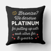 Coussin 8ème anniversaire Mariage I - Bronze Funny Couple (Verso)