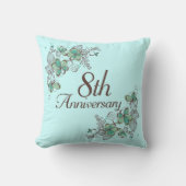 Coussin 8ème Carreau de cadeau d'anniversaire (Recto)