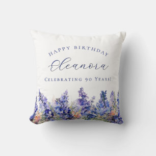 Coussin 90e anniversaire Juillet Fleur de naissance Cadeau