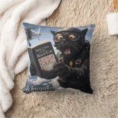 Coussin 9/Oh zut, drôle de chat noir de parachutisme lance (Couverture)