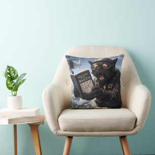Coussin 9/Oh zut, drôle de chat noir de parachutisme lance