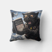 Coussin 9/Oh zut, drôle de chat noir de parachutisme lance (Verso)