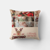 Coussin 9 Photo Plaid Reindeer Baby First Christmas (Recto)