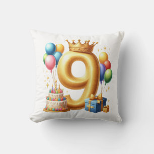 Coussin 9e anniversaire doré