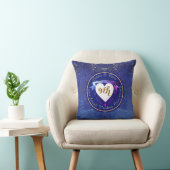 Coussin 9e anniversaire Mariage Lapis Lazuli Coeurs (Chaise)