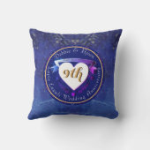 Coussin 9e anniversaire Mariage Lapis Lazuli Coeurs (Verso)