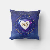 Coussin 9e anniversaire Mariage Lapis Lazuli Coeurs (Recto)