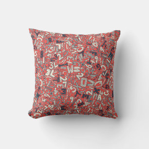 Coussin A1B2C3 corail rouge