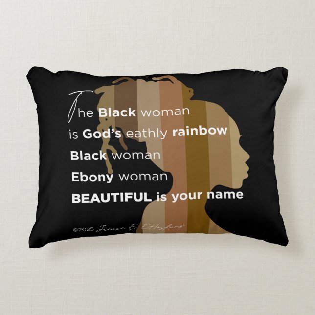 Coussin à accent « Femme d'ébène » Beau est votre  (Devant)