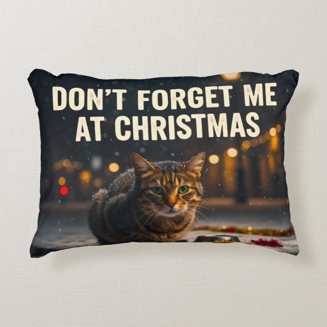 Coussin à accent PENSEZ AUX ANIMAUX À NOËL (Devant)