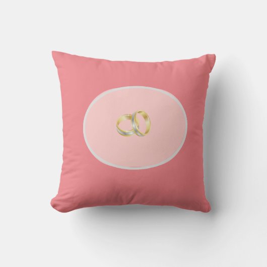 Coussin à anneau rose Mariage (Recto)