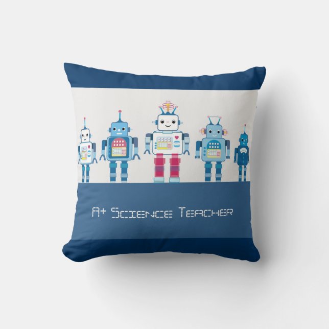 Coussin A+ Carreaux décoratifs de robots de professeur de (Recto)
