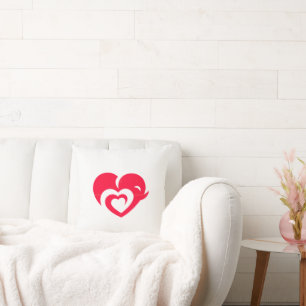 Coussin à coeur rouge