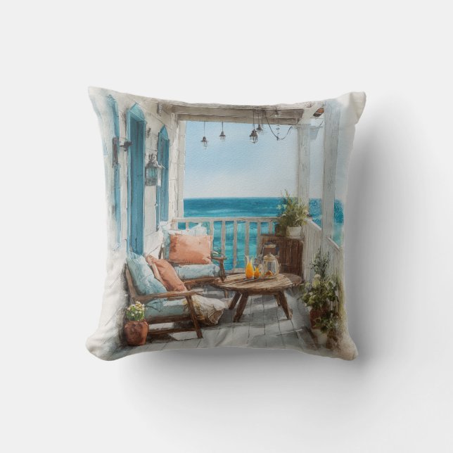 Coussin A Cosy Seaside Balcony (Recto)