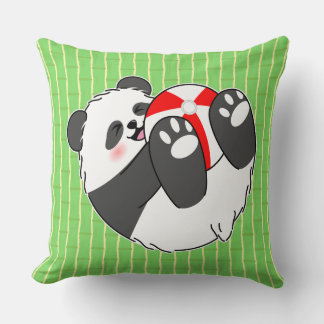 Coussin A Cute Baby Panda Playing with a Ball