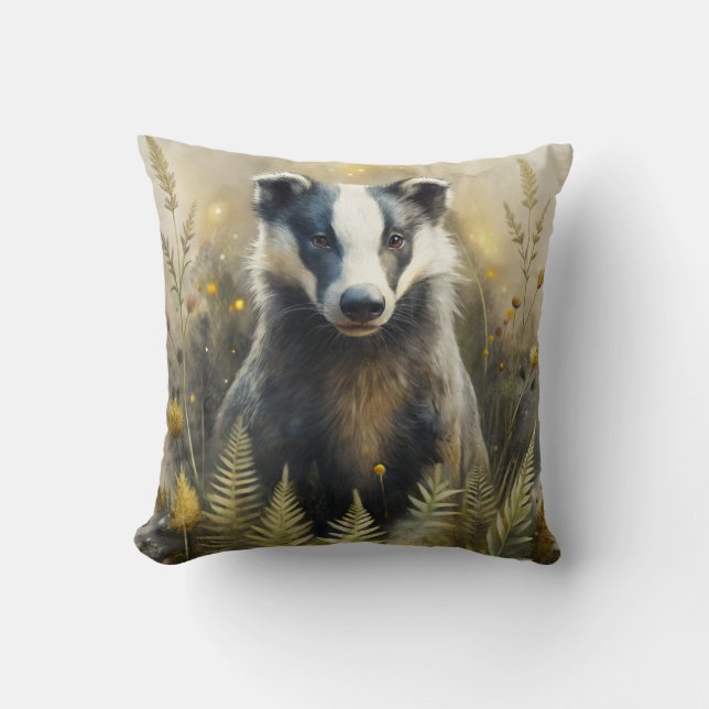 Coussin A Cute Forest Badger (Recto)