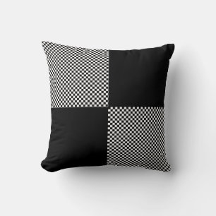 Coussin À damiers blanche et noire