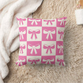 Coussin à damiers Coquette Girly Pink Bows Nursery (Couverture)