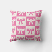 Coussin à damiers Coquette Girly Pink Bows Nursery (Verso)