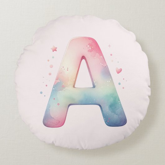 Coussin "A" de naissance personnalisé (Devant)