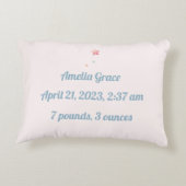 Coussin "A" de naissance personnalisé (Dos)