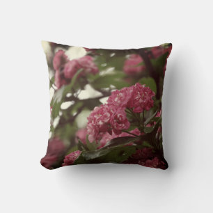 Coussin à fleurs roses 41 cm x 41 cm