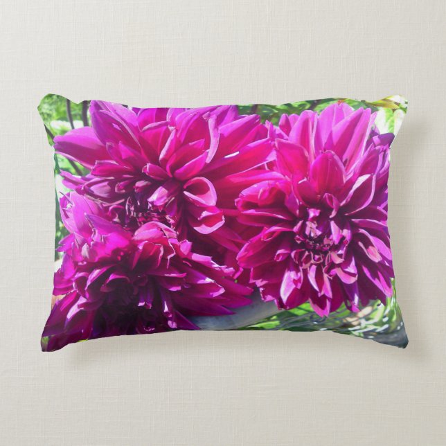 Coussin à fleurs violet Dahlia (Devant)